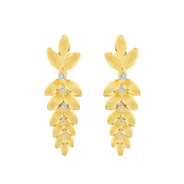 PRIMA Gold Earrings Decorated Diamonds Victorina Collection 113E0678-18