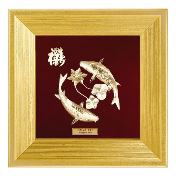 PRIMA ภาพหัตถศิลป์ทองคำปลาคาร์ฟวนดอกบัว (The Craps in Lotus Pond) 704S0145-04