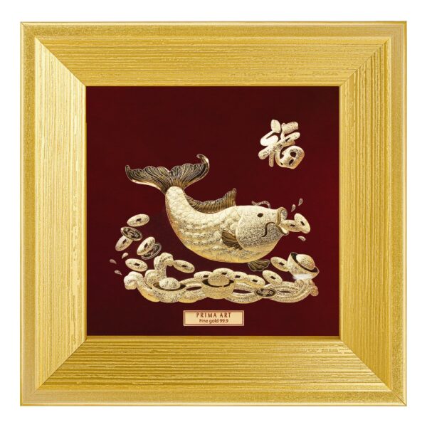 PRIMA Gold Frame Fish on Gold Coins 704S0249-04