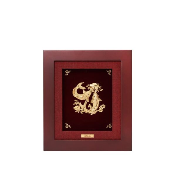 PRIMA ภาพหัตถศิลป์ทองคำปลาทองคู่เงินทอง 704S0326-01