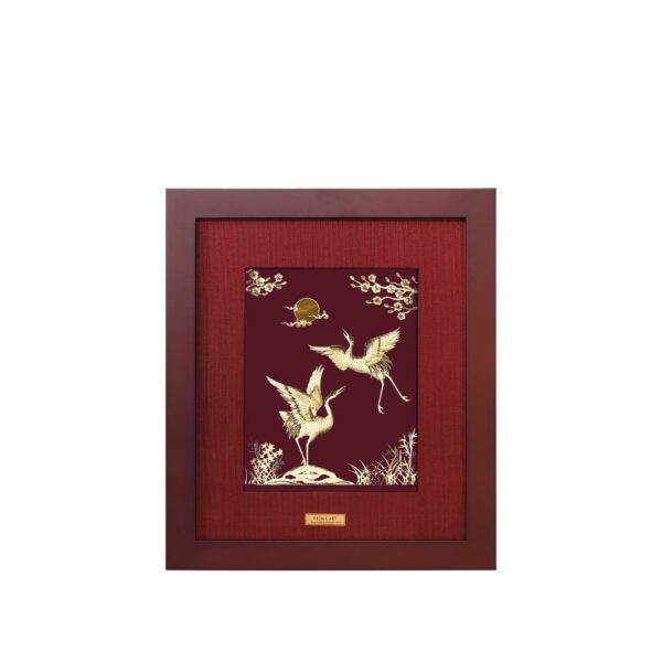 PRIMA ภาพหัตถศิลป์ทองคำนกกระเรียนคู่อวยพร 704S0387-01