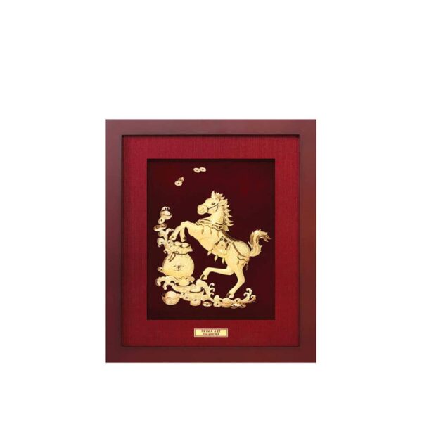 PRIMA Gold Frame Golden Horse Holding Treasure 704S0411-01