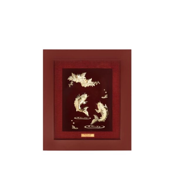 PRIMA Gold Frame Auspicious Lihue Fish and Peony 704S0428-01