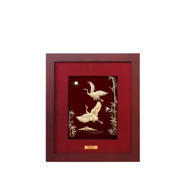 PRIMA ภาพหัตถศิลป์ทองคำนกกระเรียนไผ่มงคล 704S0523-01