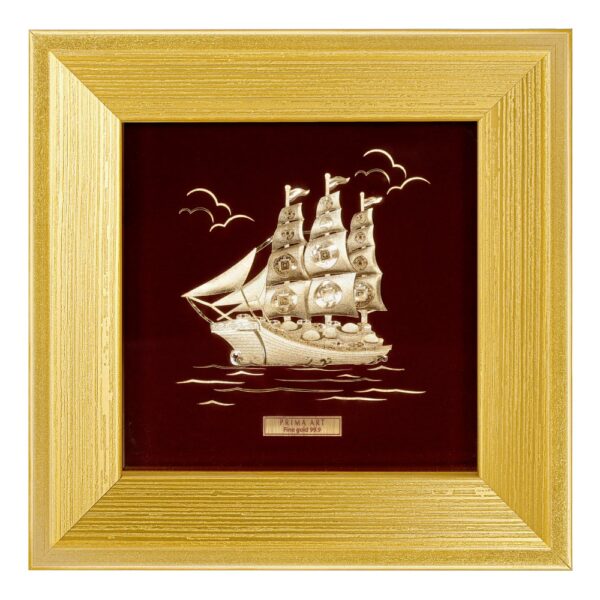 PRIMA Gold Frame Golden Ship 704S0538-01