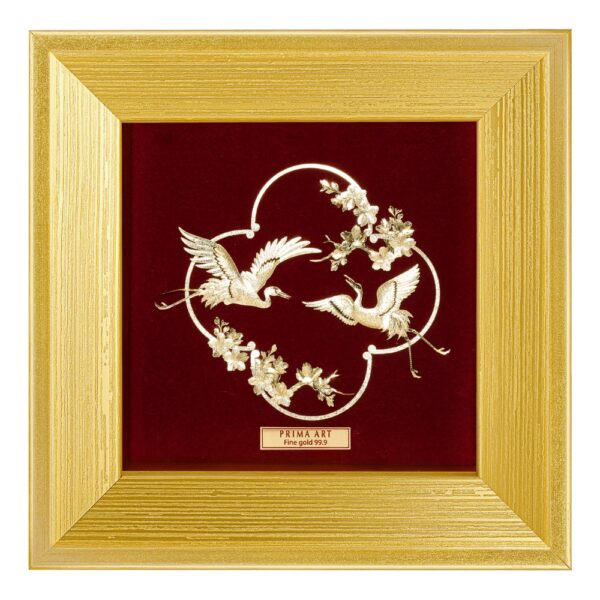 PRIMA ภาพหัตถศิลป์ทองคำนกกระเรียนดอกเหมย 704S0539-01