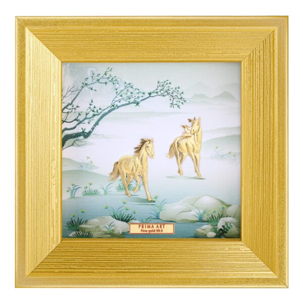 PRIMA ภาพหัตถศิลป์ทองคำม้าคู่ (Hook) 711S0030-01