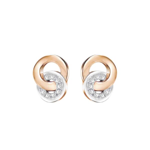 PRIMA ต่างหูเพชรรูปวงกลม (กลมเกลียว) ตัวเรือน 9K สี Rose Gold 991E1398-01