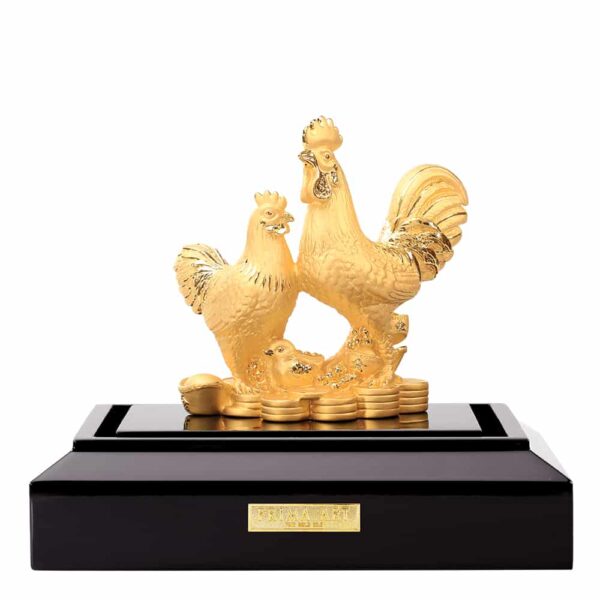 PRIMA ประติมากรรมสุวรรณศิลป์ครอบครัวไก่ 702U0102-01