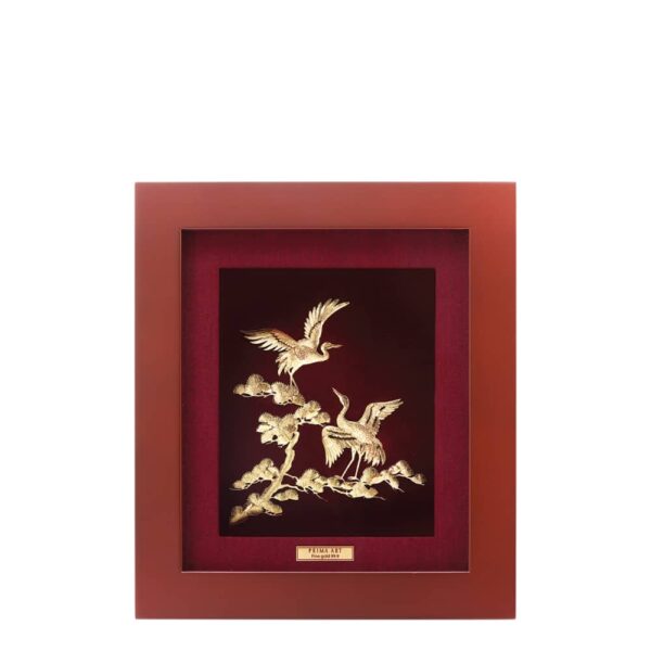 PRIMA ภาพหัตถศิลป์ทองคำนกกระเรียนคู่ 704S0461-01