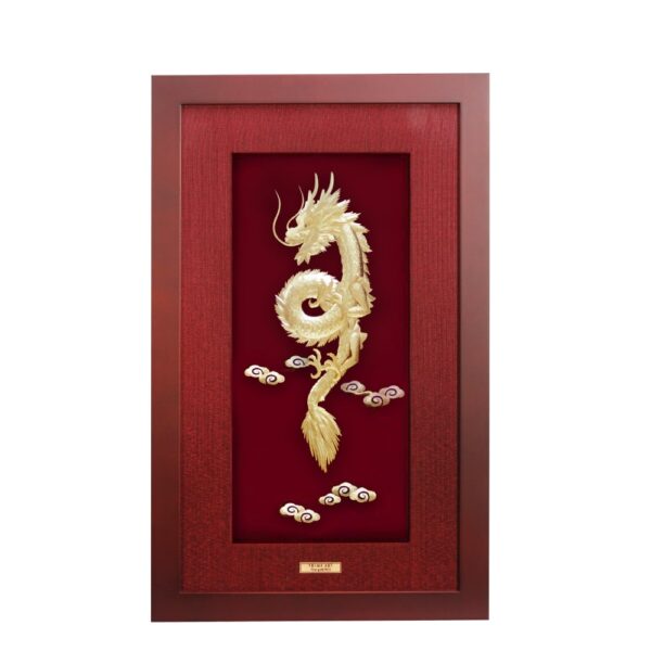 PRIMA ภาพหัตถศิลป์ทองคำมังกรเดี่ยว หันซ้าย 704S0534-01