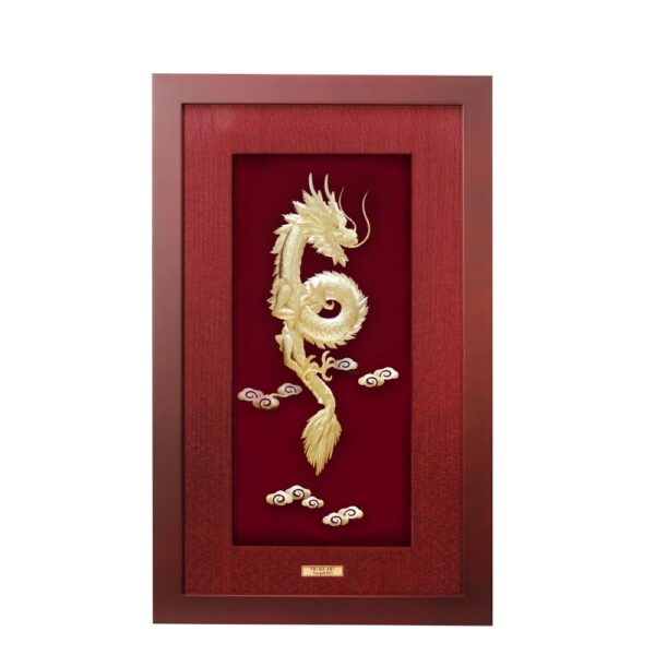 PRIMA ภาพหัตถศิลป์ทองคำมังกรเดี่ยว หันขวา 704S0534-02
