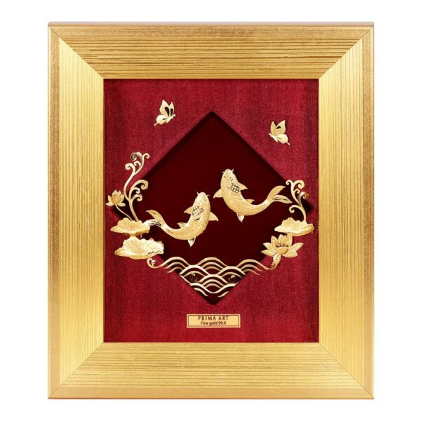 PRIMA ภาพหัตถศิลป์ทองคำปลาคาร์ฟผีเสื้อมงคล 712S0006-01