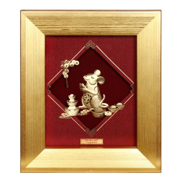 PRIMA ภาพหัตถศิลป์ทองคำหนูมั่งมีทรัพย์ 712S0007-01