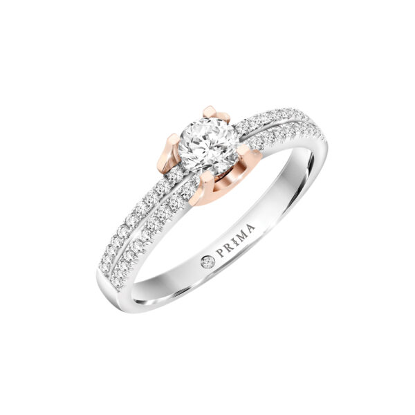 PRIMA ตัวเรือนทองคำ 18K สี White Gold & Rose Gold Love Corner C16R3249-1