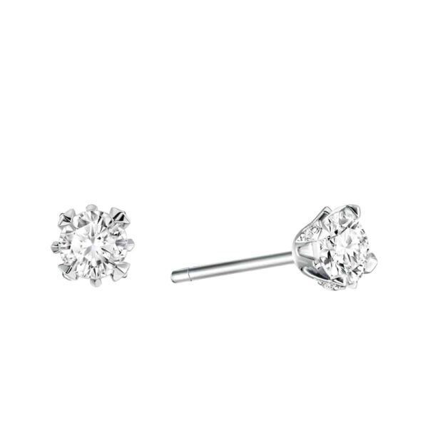 PRIMA ตัวเรือนต่างหูทองคำ 18K สี White Gold Estella SRDEE001-04-01