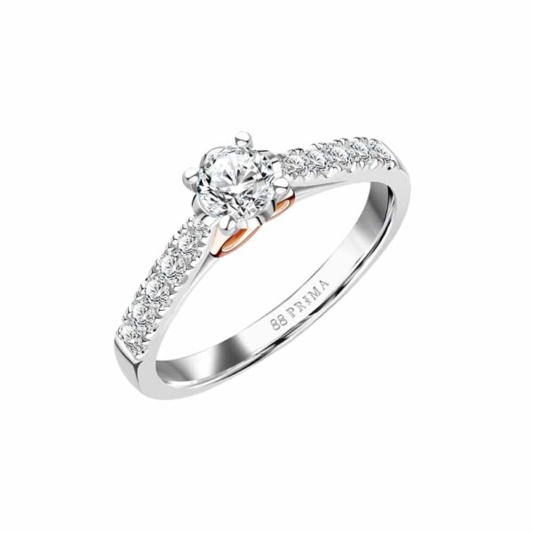 PRIMA ตัวเรือนแหวนทองคำ 18K สี White Gold Estella SRDRR003-01-05