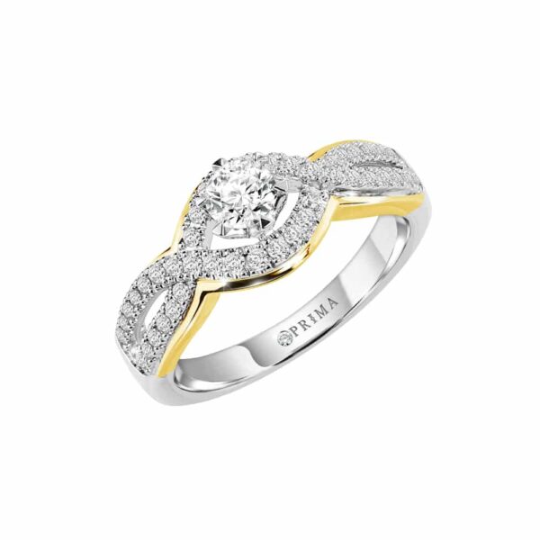 PRIMA ตัวเรือนแหวนทองคำ 18K สี White Gold & Yellow Gold Estella SRDRR005-01-04