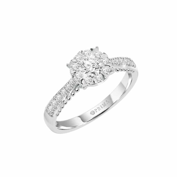 PRIMA ตัวเรือนแหวนทองคำ 18K สี White Gold Estella SRDRR008-02-04