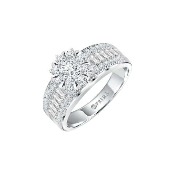 PRIMA ตัวเรือนแหวนทองคำ 18K สี White Gold Estella SRDRR009-02-02