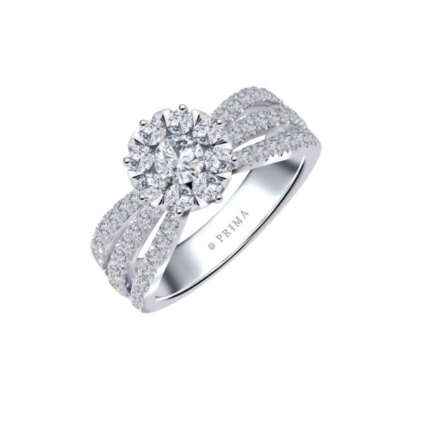 PRIMA ตัวเรือนแหวนทองคำ 18K สี White Gold Estella SRDRR010-02-02