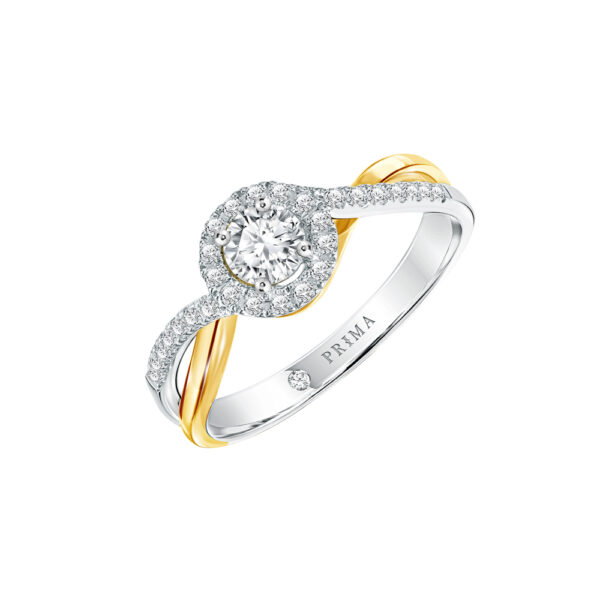 PRIMA ตัวเรือนแหวนทองคำ 18K สี White Gold & Yellow Gold Estella SRDRR015-02-03