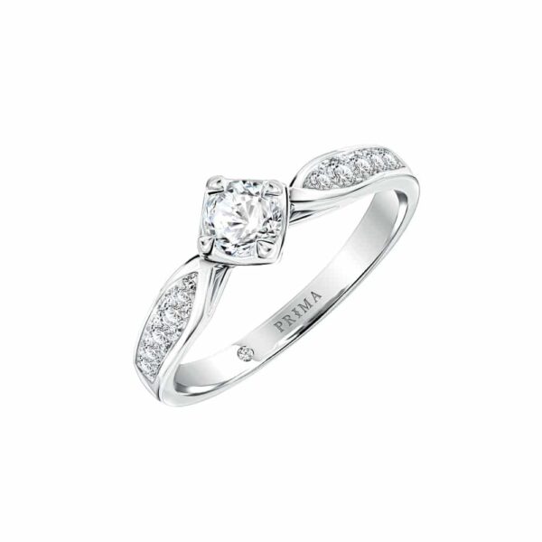 PRIMA ตัวเรือนแหวนทองคำ 18K สี White Gold Estella SRDRR016-02-07