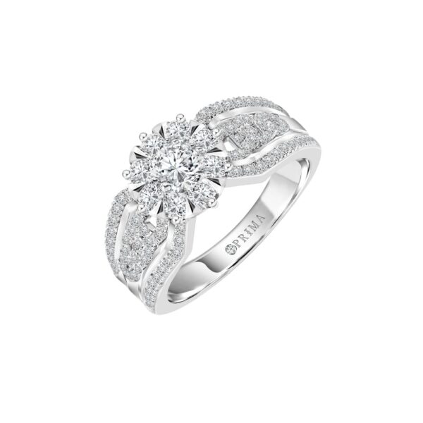 PRIMA ตัวเรือนแหวนทองคำ 18K สี White Gold Estella SRDRR017-02-03