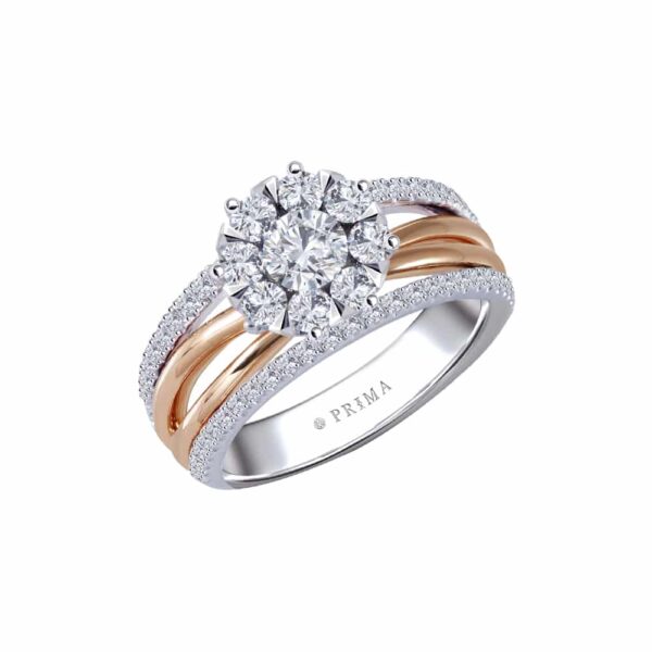 PRIMA ตัวเรือนแหวนทองคำ 18K สี White Gold & Rose Gold Estella SRDRR020-02-06