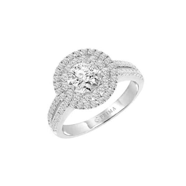 PRIMA ตัวเรือนแหวนทองคำ 18K สี White Gold Estella SRDRR031-02-06
