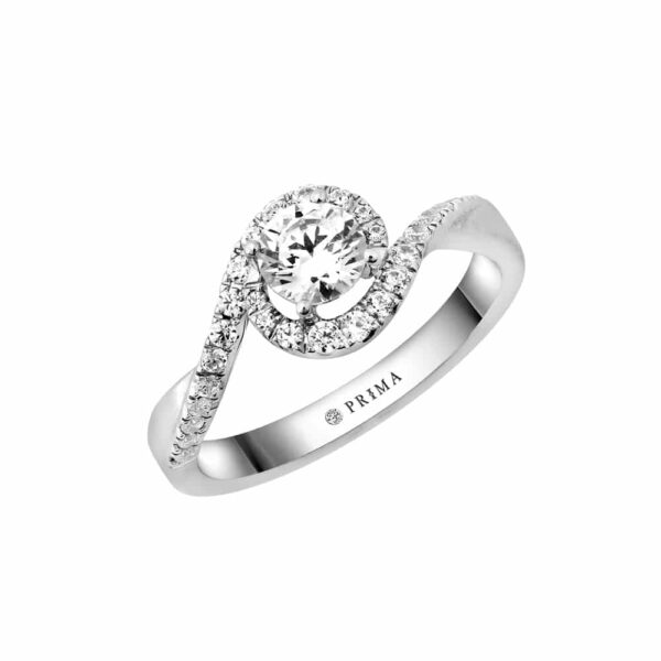 PRIMA ตัวเรือนแหวนทองคำ 18K สี White Gold Elite Collection C13R3087-02-17
