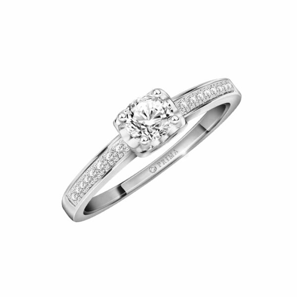 PRIMA ตัวเรือนแหวนทองคำ 18K สี White Gold Elite Collection C13R3416-02-93