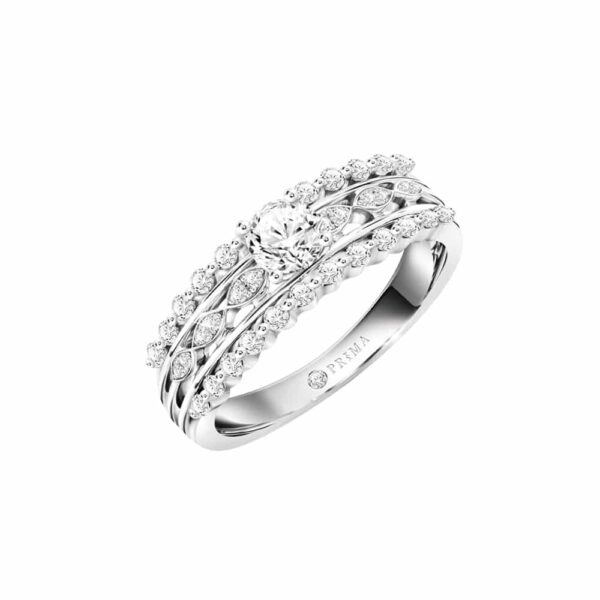 PRIMA ตัวเรือนแหวนทองคำ 18K สี White Gold Elite Collection C13R3605-03-13