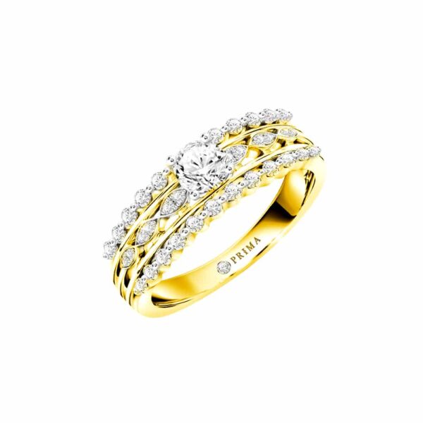 PRIMA ตัวเรือนแหวนทองคำ 18K สี Yellow Gold Elite Collection C13R3671-02-05