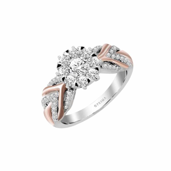 PRIMA ตัวเรือนแหวนทองคำ 18K สี White Gold & Rose Gold Elite Collection C13R4126-02-27