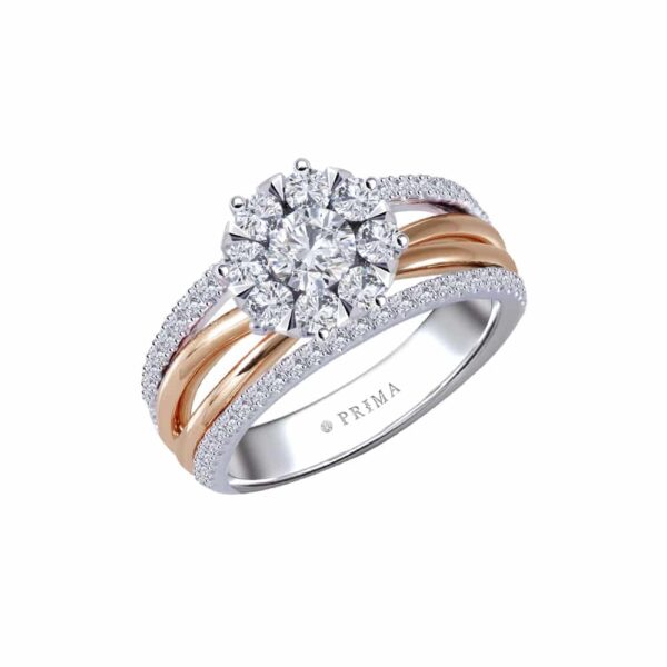 PRIMA ตัวเรือนแหวนทองคำ 18K สี White Gold & Rose Gold Elite Collection C13R4127-02-10
