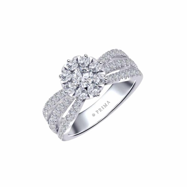 PRIMA ตัวเรือนแหวนทองคำ 18K สี White Gold Elite Collection C13R4128-01-01