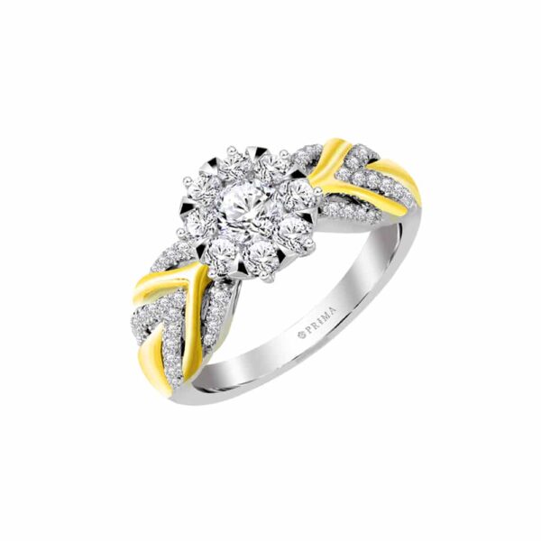 PRIMA ตัวเรือนแหวนทองคำ 18K สี White Gold & Yellow Gold Elite Collection C13R4238-02-14
