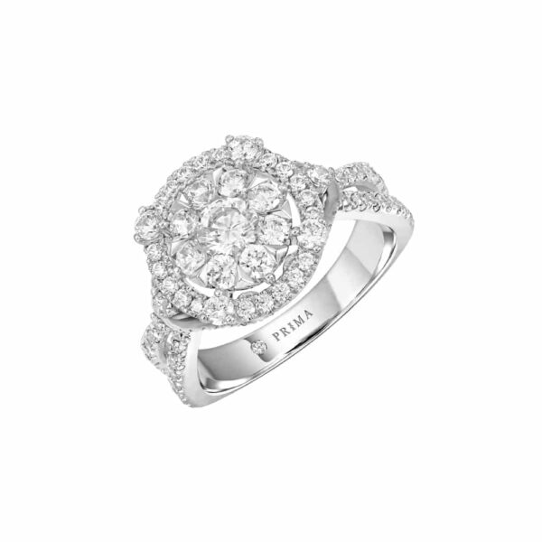 PRIMA ตัวเรือนแหวนทองคำ 18K สี White Gold Elite Collection C13R4424-02-03