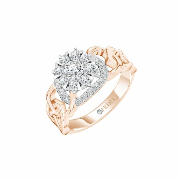 PRIMA ตัวเรือนแหวนทองคำ 18K สี White Gold & Rose Gold Elite Collection C13R4844-02-04