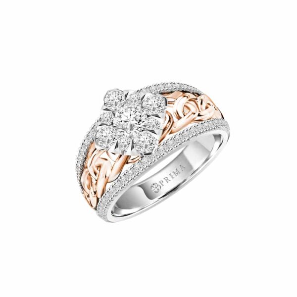 PRIMA ตัวเรือนแหวนทองคำ 18K สี White Gold & Rose Gold Elite Collection C13R4845-02-03