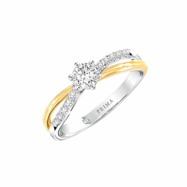 PRIMA ตัวเรือนแหวนทองคำ 18K สี White Gold & Yellow Gold Elite Collection C13R4894-02-07