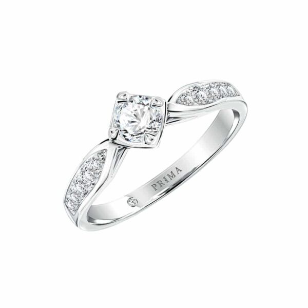 PRIMA ตัวเรือนแหวนทองคำ 18K สี White Gold Elite Collection C13R4908-02-14