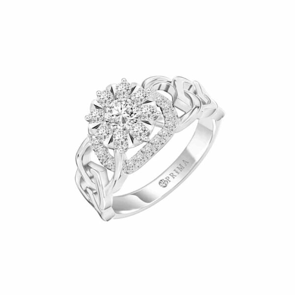 PRIMA ตัวเรือนแหวนทองคำ 18K สี White Gold Elite Collection C13R4941-01-03
