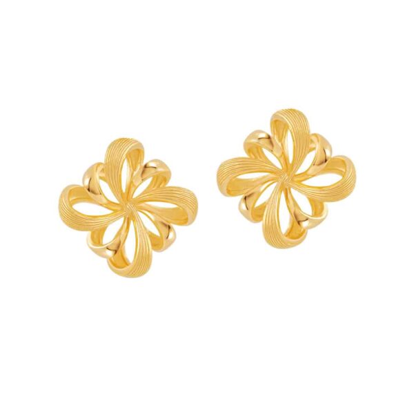 PRIMA ต่างหูทองคำ Royal Ribbon 111E4263-18