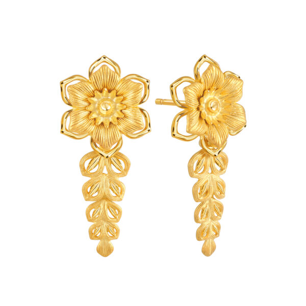 PRIMA ต่างหูทองคำ ดอกบัวสวรรค์ Flower Collection 111E4332-18