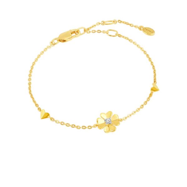 PRIMA สร้อยข้อมือประดับเพชร ทองคำ 9K Lucky Flower Collection 991L0436-01