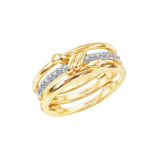 PRIMA แหวนประดับเพชร ทองคำ 9K Knot Collection 991R5636-01