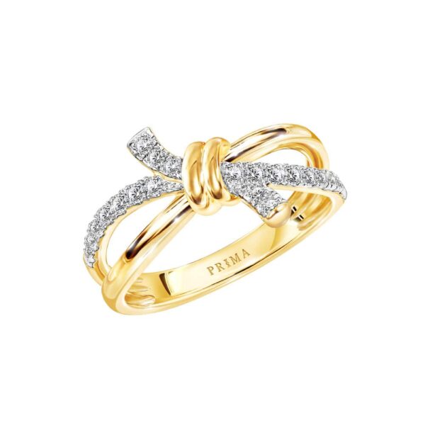 PRIMA แหวนประดับเพชร ทองคำ 9K Knot Collection 991R5637-01