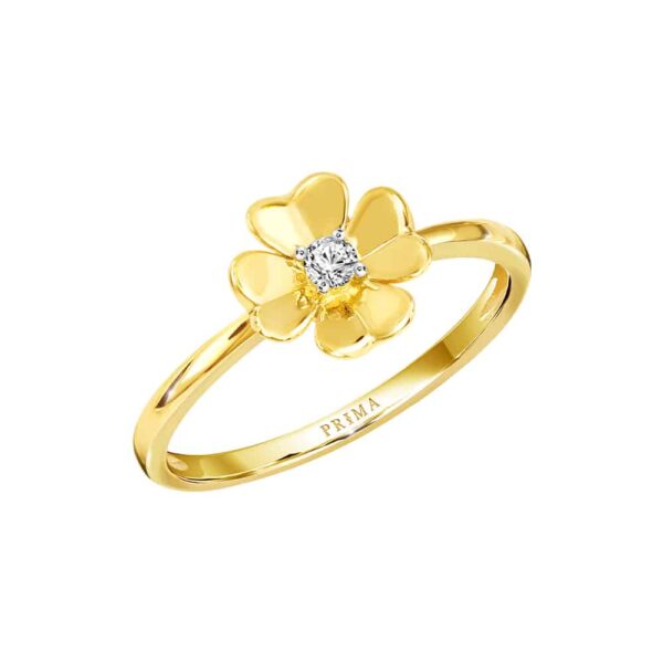 PRIMA แหวนประดับเพชร ทองคำ 9K Lucky Flower Collection 991R5638-01